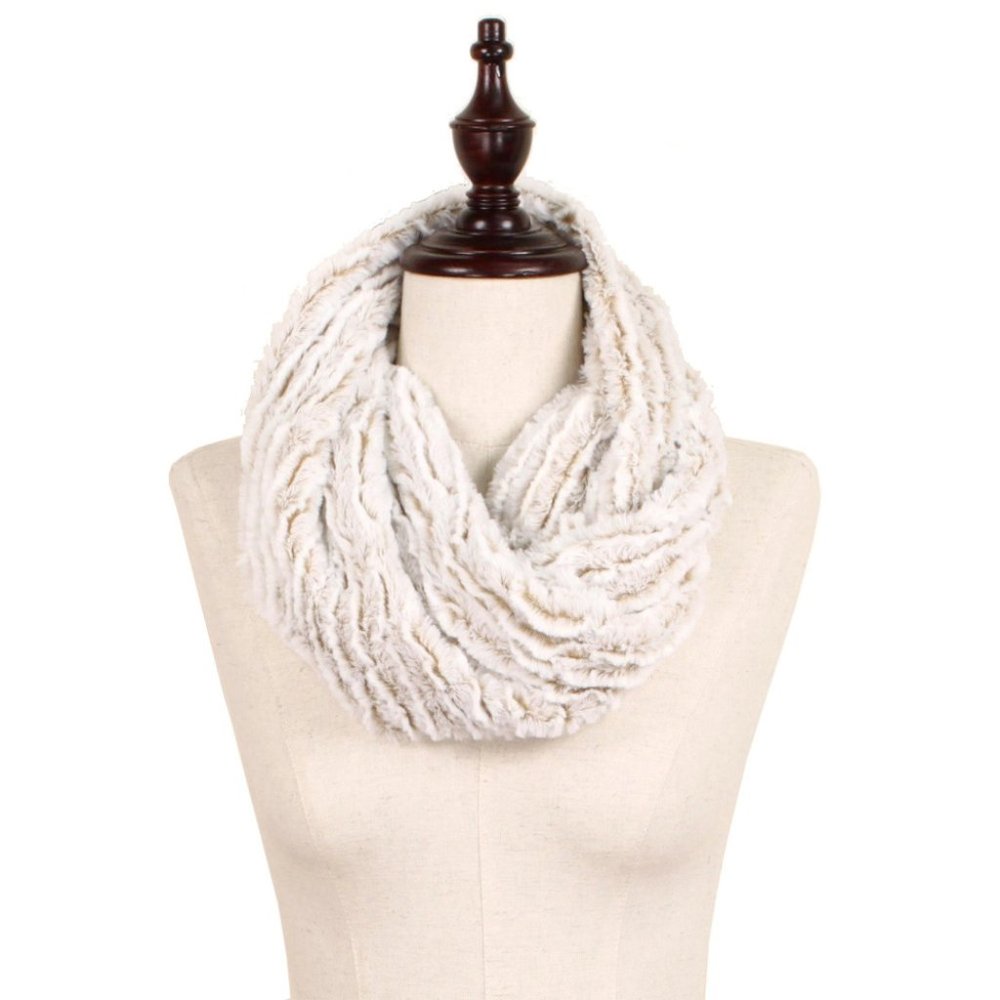 Two Tone Faux Fur Tube Scarf